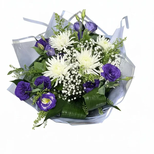 Designed White-Purple Flower Bouquet - image 1