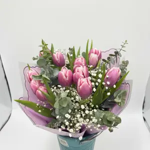 זר צבעונים ורודים - image 1