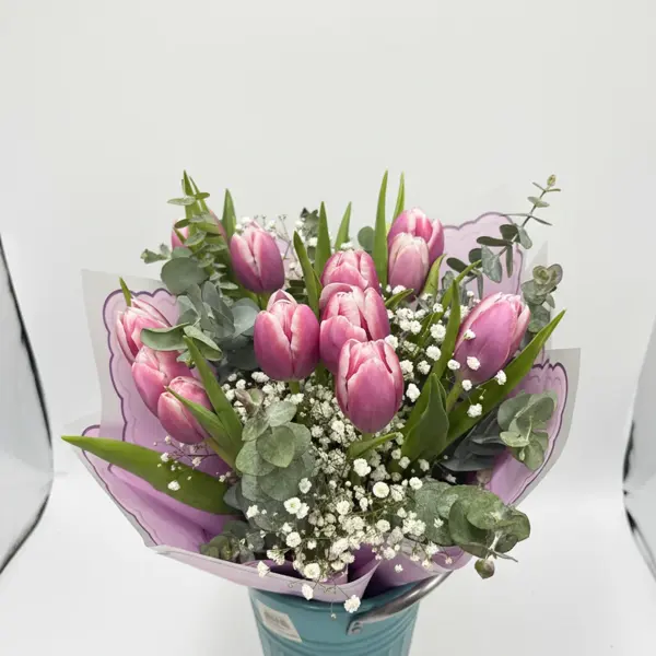 זר צבעונים ורודים - image 1