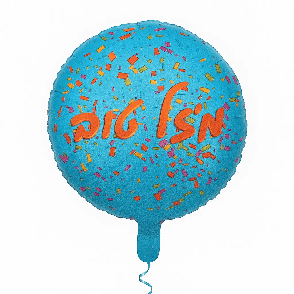 פרחי ערד | בלון מזל טוב כחול - זרי בלונים