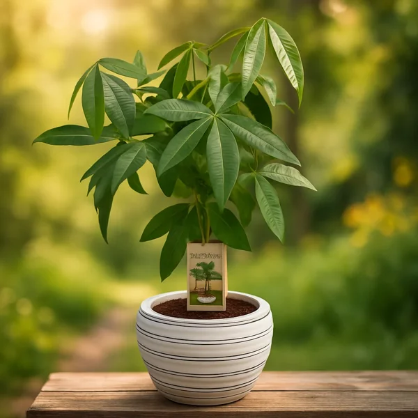 Green Money Tree in Ceramic Pot - image 1