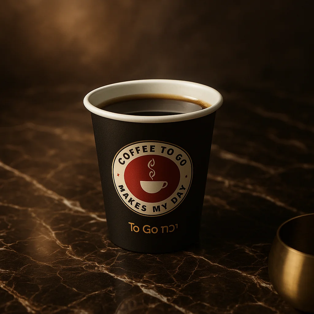 Одноразовая бумажная кофейная чашка To Go с дизайном "Coffee To Go – Makes My Day" - Шоколад